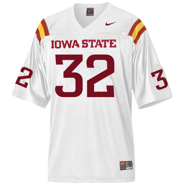 Men #32 Gerry Vaughn Iowa State Cyclones College Football Jerseys Sale-White